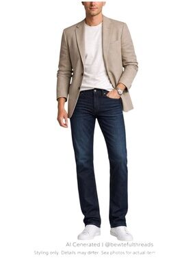 AG Matchbox Jeans W42 Tall 34.5” Inseam Slim Straight Dark Indigo